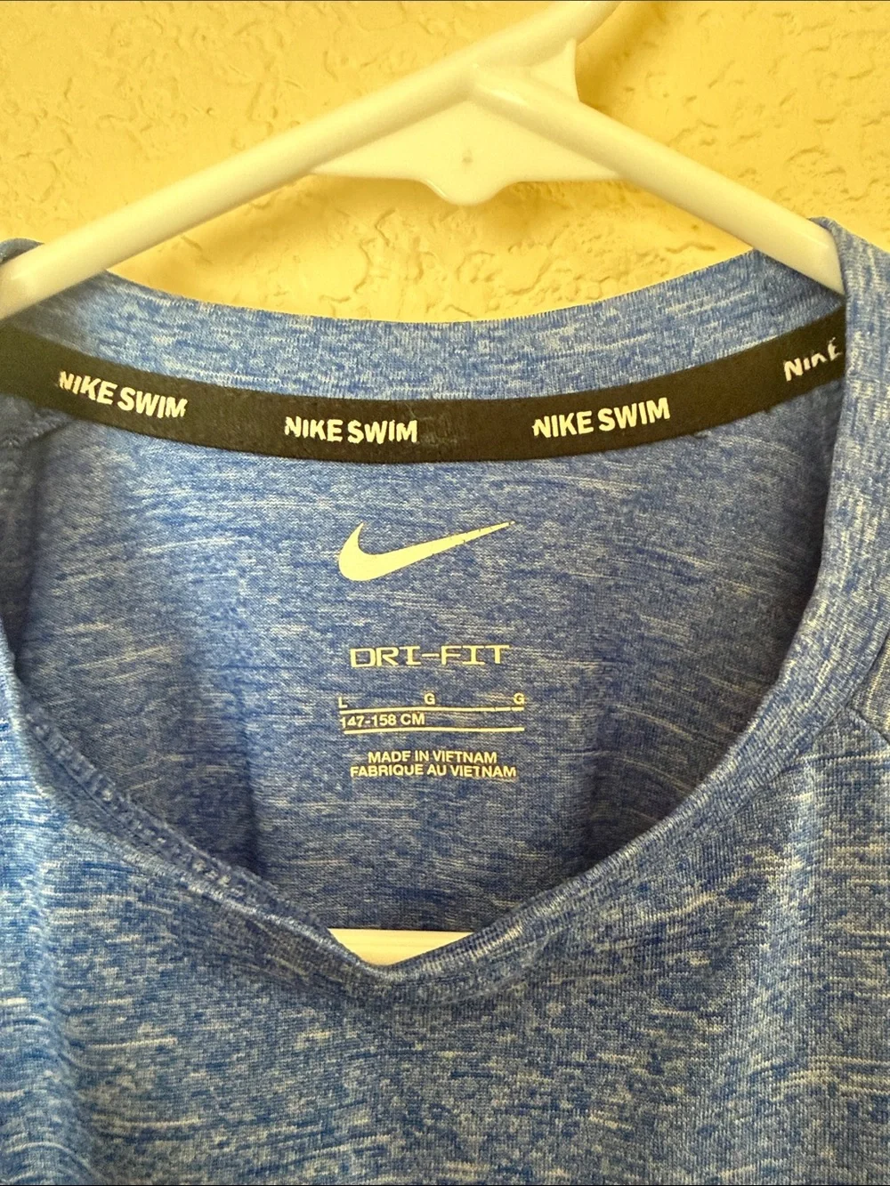 Nike Blue Heather Dri-FIT Short Sleeve Tee with Black Swoosh